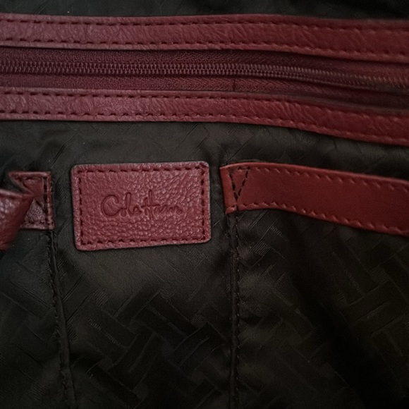 Beautiful Cranberry Red Leather Cole Haan Purse! - Picture 4 of 5